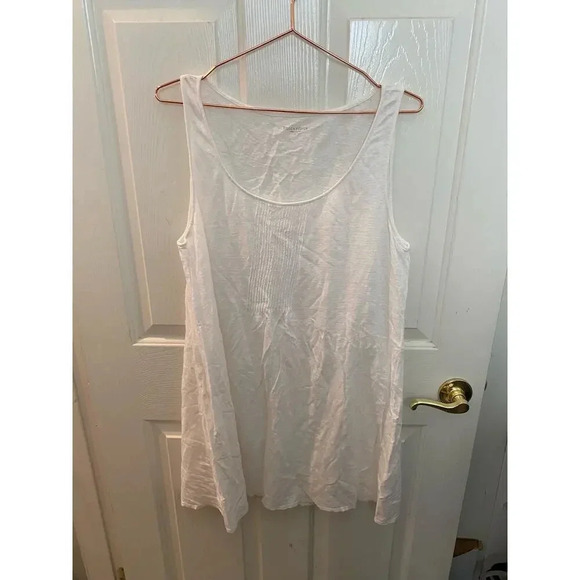 Eileen Fisher White Sleeveless Scoop Neck Tank Top Size Large - Picture 1 of 4
